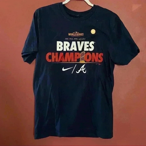 Braves Champions Navy Shirt World Series NWT - Picture 1 of 4